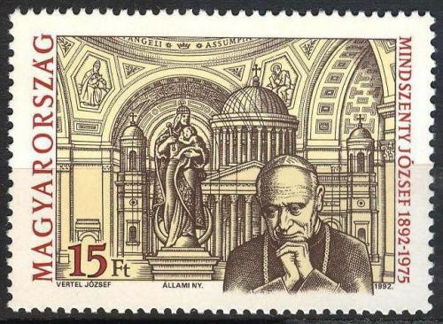Poštová známka Maïarsko 1992 Kardinál József Mindszenty Mi# 4189