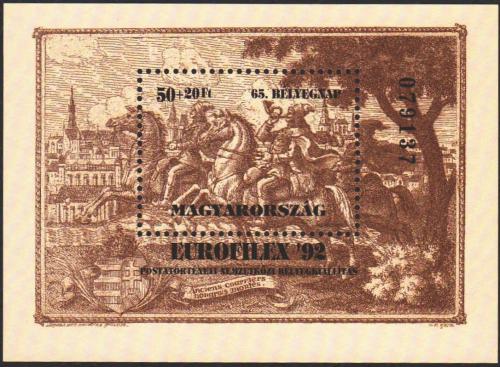 Poštová známka Maïarsko 1992 Výstava EUROFILEX ’92 Mi# Block 221
