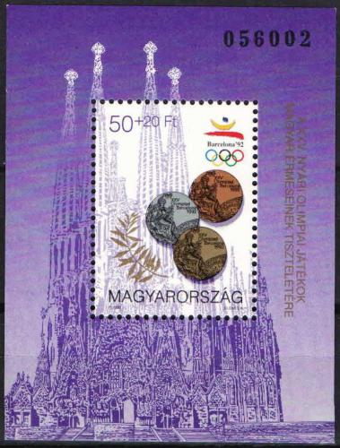 Poštová známka Maïarsko 1992 Olympijské medaile Mi# Block 222 Kat 5€