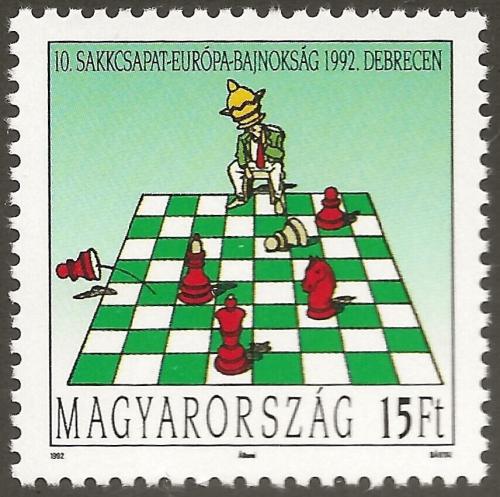 Poštová známka Maïarsko 1992 ME v šachu Mi# 4216