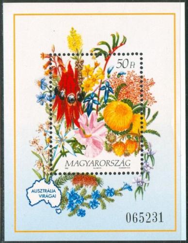 Poštová známka Maïarsko 1992 Kvety Austrália Mi# Block 223