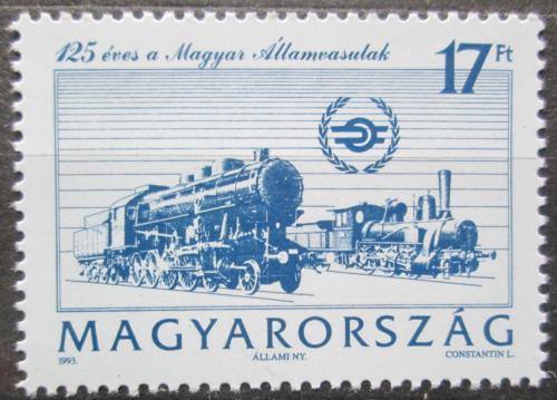 Poštová známka Maïarsko 1993 Lokomotívy Mi# 4246