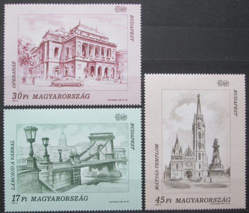 Poštové známky Maïarsko 1993 Turistické zaujímavosti v Budapešti Mi# 4270-72
