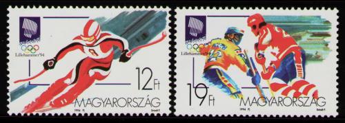 Poštové známky Maïarsko 1994 ZOH Lillehammer Mi# 4275-76