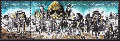 Poštové známky Maïarsko 1995 Migrace Maïarù do nové zemì Mi# 4327-29