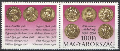 Poštová známka Maïarsko 1995 Medaile Nobelových cen Mi# 4365