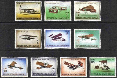 Poštové známky San Marino 1962 Lietadla Mi# 719-28