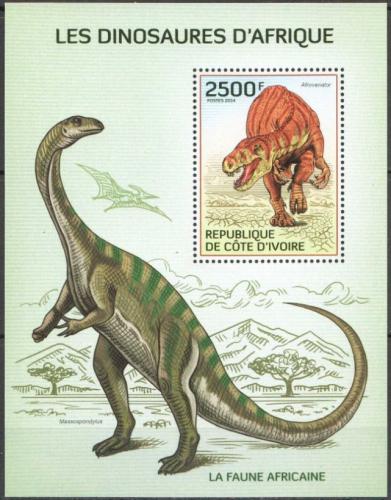 Potov znmka Pobreie Slonoviny 2014 Dinosaury Mi# Block 192 Kat 11