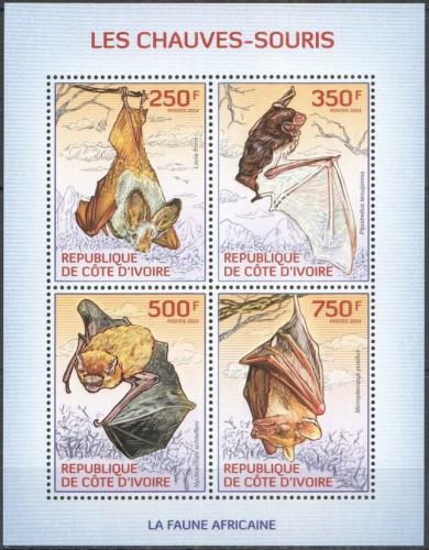 Poštové známky Pobrežie Slonoviny 2014 Netopiere Mi# 1569-72 Kat 11€