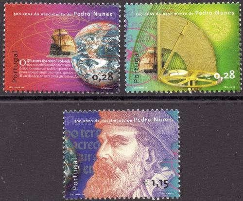 Poštové známky Portugalsko 2002 Pedro Nunes, matematik a astronom Mi# 2577-79 