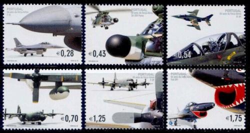 Poštové známky Portugalsko 2002 Bojová letadla Mi# 2595-2600