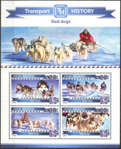 Poštové známky Maldivy 2015 Tažní psi Mi# 5535-38 Kat 10€