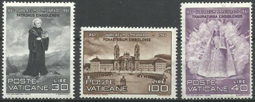 Poštové známky Vatikán 1961 Svätý Meinrad Mi# 363-65
