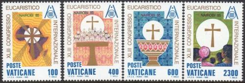 Poštové známky Vatikán 1985 Mezinárodní eucharistický kongres Mi# 876-79