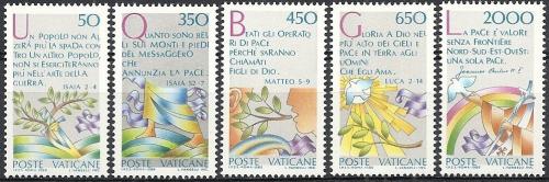 Poštové známky Vatikán 1986 Medzinárodný rok míru Mi# 889-93