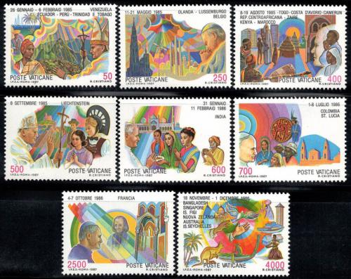 Poštové známky Vatikán 1987 Cesty papeže Jana Pavla II. Mi# 926-33 Kat 16€