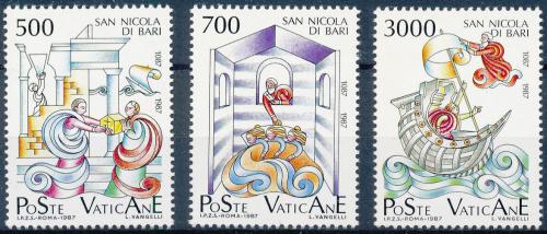 Poštové známky Vatikán 1987 Pøevoz relikvií svatého Mikuláše Mi# 934-36 Kat 10€