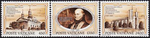 Poštové známky Vatikán 1989 První katolická diacéze v USA Mi# 993-95 Kat 5€
