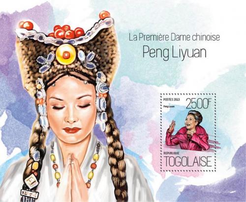 Poštová známka Togo 2013 Peng Liyuan, èínská zpìvaèka Mi# Block 918 Kat 10€