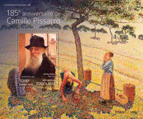 Poštová známka Togo 2015 Umenie, Camille Pissarro Mi# Block 1200 Kat 13€