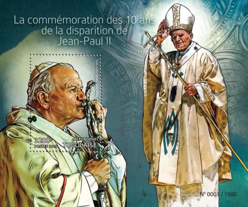 Poštová známka Togo 2015 Papež Jan Pavel II. Mi# Block 1204 Kat 13€