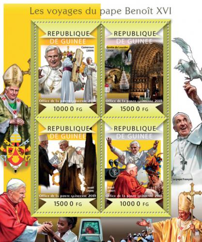 Poštové známky Guinea 2015 Cesty papeže Benedikta XVI. Mi# 10992-95 Kat 20€