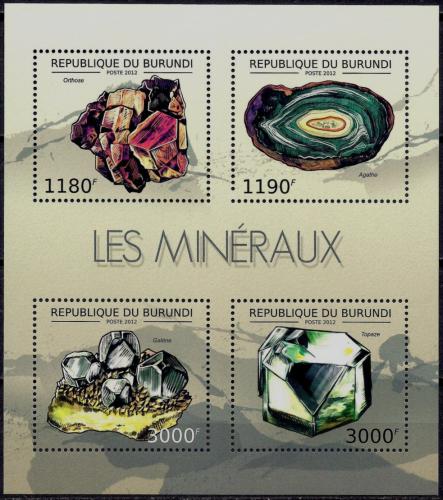 Poštové známky Burundi 2012 Minerály Mi# 2733-36 Kat 10€
