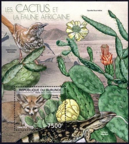 Poštová známka Burundi 2012 Fauna a kaktusy Mi# Mi# Block 274 Kat 9€
