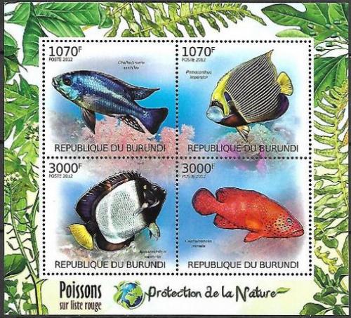 Poštové známky Burundi 2012 Ryby Mi# 2545-48 Bogen Kat 10€