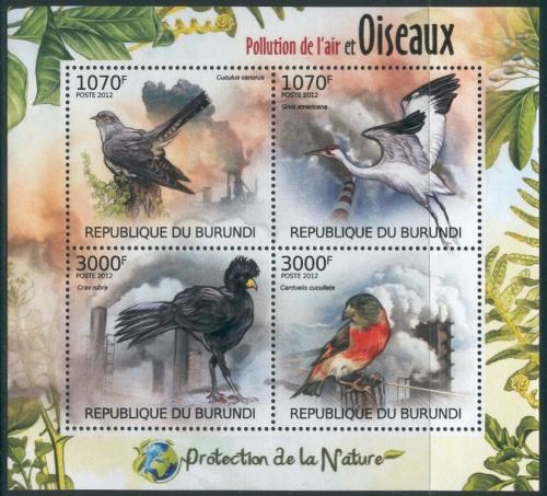 Poštové známky Burundi 2012 Ohrožení ptáci Mi# Mi# 2565-68 Kat 10€