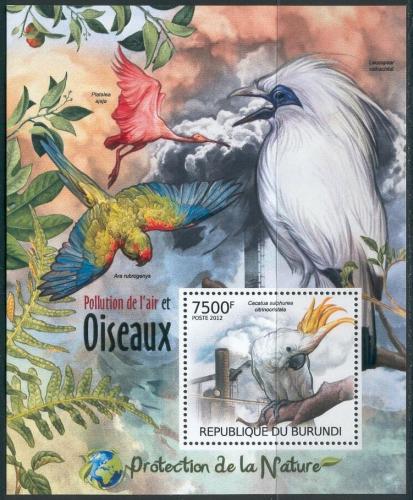 Poštovní známka Burundi 2012 Ohrožení ptáci Mi# Mi# Block 237 Kat 9€