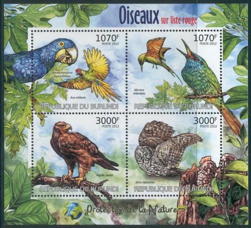 Poštové známky Burundi 2012 Chránìní ptáci Mi# Mi# 2575-78 Kat 10€