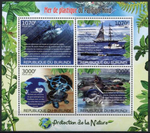 Poštové známky Burundi 2012 Fauna ohrožena odpadem  Mi# 2590-93 Kat 10€