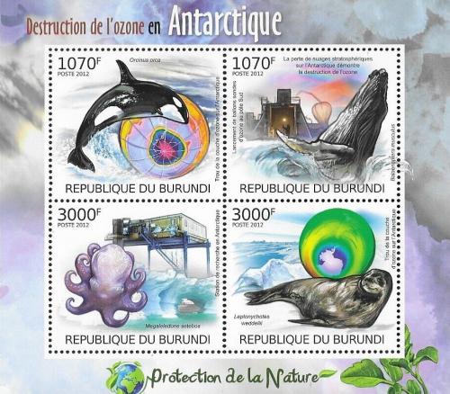 Poštovní známky Burundi 2012 Polární fauna Mi# 2600-03 Bogen Kat 9.50€