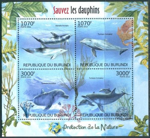 Poštovní známky Burundi 2012 Delfíni Mi# 2610-13 Kat 9.50€