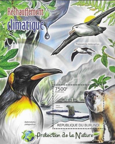 Poštová známka Burundi 2012 Fauna ohrožená zmìnou klimatu Mi# Block 238 Kat 9€