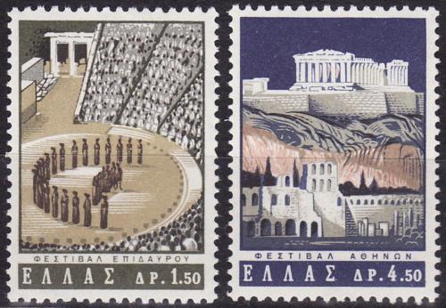 Poštové známky Grécko 1965 Divadelní týden Mi# Mi# 876-77