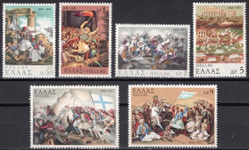 Poštové známky Grécko 1971 Národní povstání, 150. výroèie Mi# 1079-84