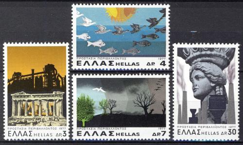 Poštové známky Grécko 1977 Ochrana životného prostredia Mi# 1287-90