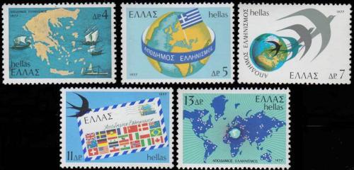 Poštové známky Grécko 1977 Øekové v zahranièí Mi# 1297-1301