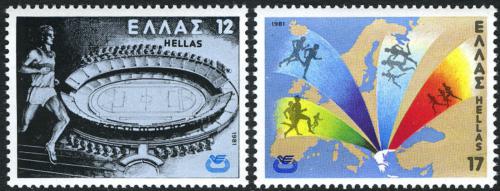 Poštové známky Grécko 1981 ME v lehké atletice Mi# 1447-48