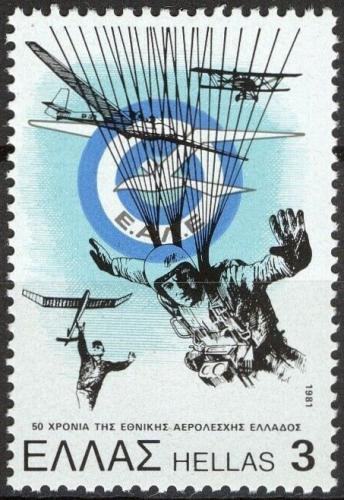 Poštová známka Grécko 1981 Národní letecký klub, 50. výroèie Mi# 1450