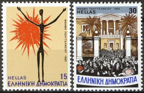 Poštové známky Grécko 1983 Povstání studentù Mi# 1529-30