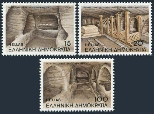 Poštové známky Grécko 1985 Katakomby Milos Mi# 1582-84