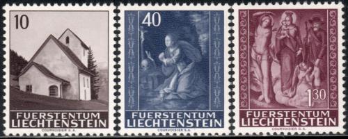 Poštové známky Lichtenštajnsko 1964 Vianoce, umenie Mi# 445-47