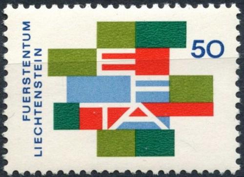 Poštová známka Lichtenštajnsko 1967 Celní omezení zemí EFTA Mi# 481