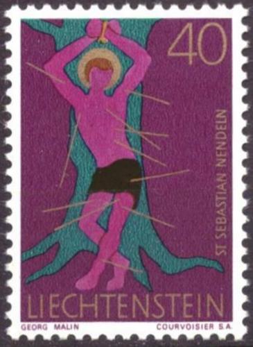 Poštová známka Lichtenštajnsko 1971 Svätý Sebastián Mi# 543