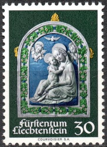 Poštová známka Lichtenštajnsko 1971 Vianoce, plastika, Andrea della Robbia Mi# 555
