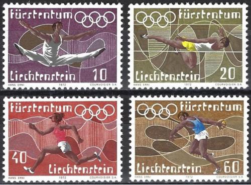 Poštové známky Lichtenštajnsko 1972 LOH Mnichov Mi# 556-59