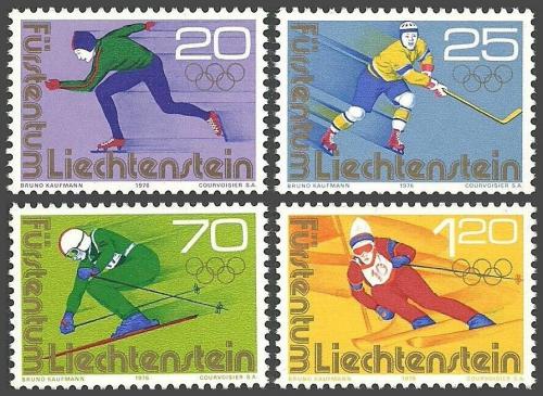 Poštové známky Lichtenštajnsko 1975 ZOH Innsbruck Mi# 635-38